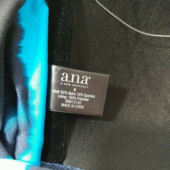 ANA A New Approach Bikini Swim Top Halter Bandeau Women Size 6 Blue Strapless - Picture 4 of 6